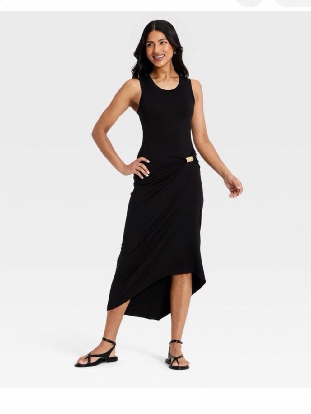 A New Day - Women's
Asymmetrical Knit Midi Dress - A New Day B Black